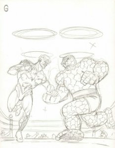 Captain Mar-Vell vs. the Thing Pencil Commission art by Alan Kupperberg