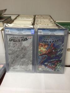 Amazing Spider-Man 1 2015 Cgc 9.8 Alex Ross Sketch Variant And Regular Cover