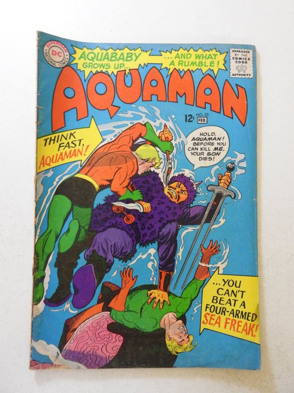 Aquaman #25 (1966) VG- Condition moisture damage, rust bottom staple