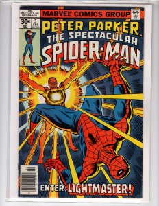 The Spectacular Spider-Man #3 (1977) 1st app Lightmaster! [477•ECA3]