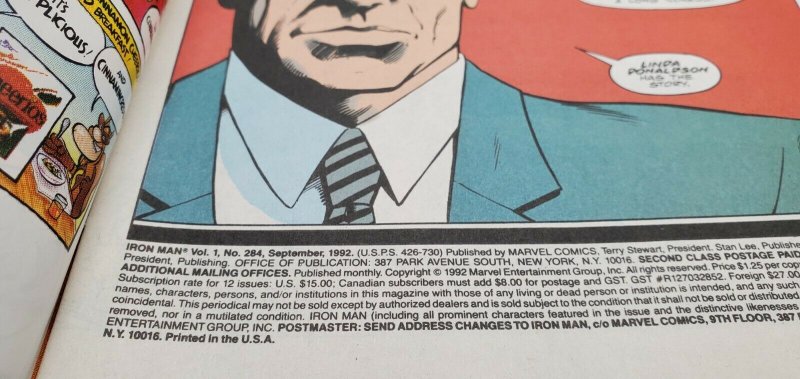 IRON MAN #284   VF/NM   1992   MARVEL COMICS