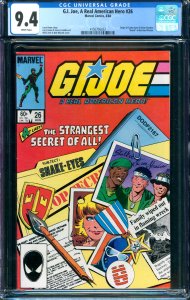 GI Joe #26 Marvel Comics 1984 CGC 9.4 Origin of Snake Eyes / Storm Shadow