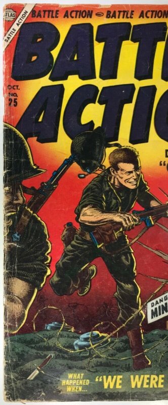 BATTLE ACTION Comic Issue 25 — Silver Age War — 1956 Atlas Comics — Good See Pic