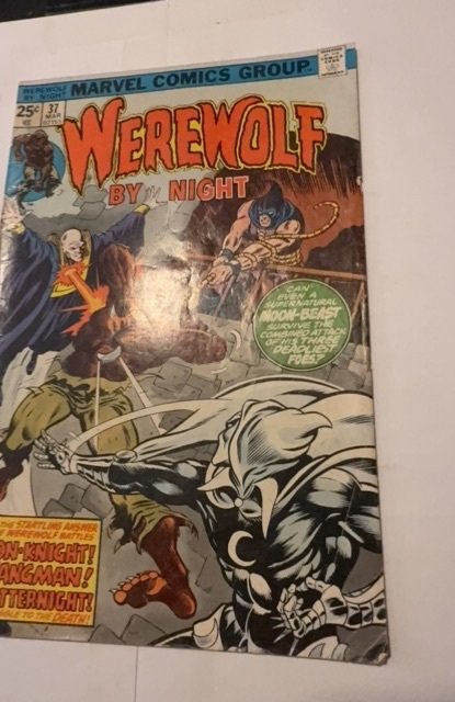Werewolf by Night #37 (1976) 3rd Moonknight app cover/Spine wear