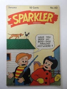 Sparkler Comics #40 (1945) VG+ Condition 1/2 in spine split
