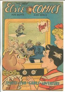 ELSIE COMICS FOR BOYS AND GIRLS 1950'S-D S PUB-TV SET COVER-BASEBALL-FATHEAD-fn-