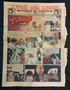 1944 3/5/44 TERRY AND THE PIRATES by Milton Caniff 11.5x15 Sunday Comic Page