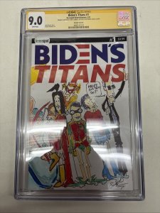 Biden’s T (2021) # 1 (CGC 9.0 SS) Signed & Sketch Scott Lobdell