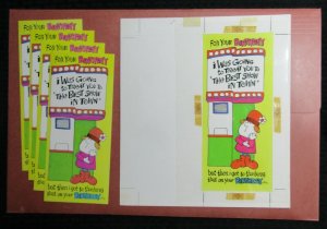 BIRTHDAY Best Show in Town Cartoon 10x11 Greeting Card Art #8162 w/ 4 Cards