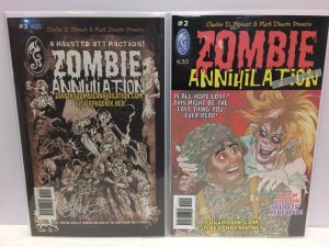 Zombie Annihilation #1 and 2 Comic Book Set Silver Phoenix 2013 Moisant Signed
