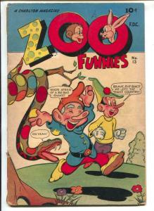 Zoo Funnies #13 1947-Charlton-funny animals-Toy Town Frolics-snake-VG-