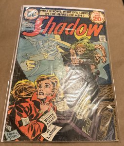 1974 DC COMIC BOOK THE SHADOW 7 HUNCHBACK SERIAL KILLER DROOLS OVER VICTIM COVER 