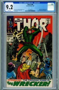 THOR #148 CGC 9.2 First WRECKER - 1967-JACK KIRBY-MARVEL-4216266014