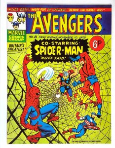 Avengers (UK) #8 (1973) Spider-Man Thor Marvel NM-