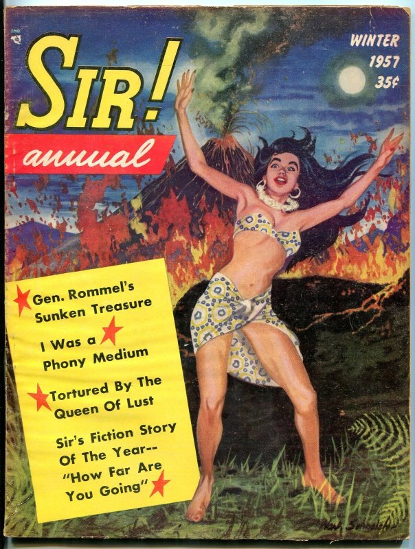 Sir! Annual WINTER 1957-SAUCY VOLCANO COVER-ROMMEL-WW 2 VG