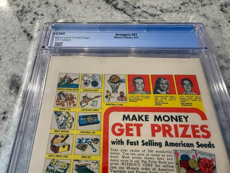 Avengers # 87 CGC Graded 6.5 Marvel Comic Book Black Panther Origin 1971 JH33