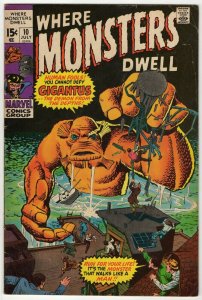 Where Monsters Dwell #10 ORIGINAL Vintage 1971 Marvel Comics Horror Jack Kirby