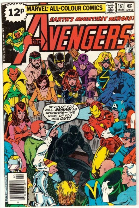 The Avengers British Variant  #181 strict NM- 9.2 High-Grade  British 12p Cover