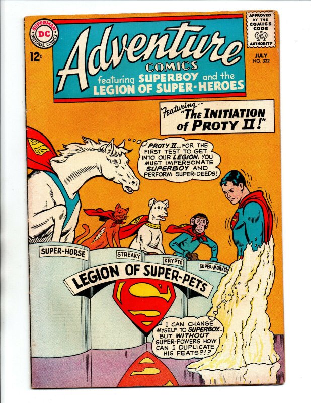 Adventure Comics #322 - Superboy - Initiation of Proty II -Super-pets-1964-FN/VF