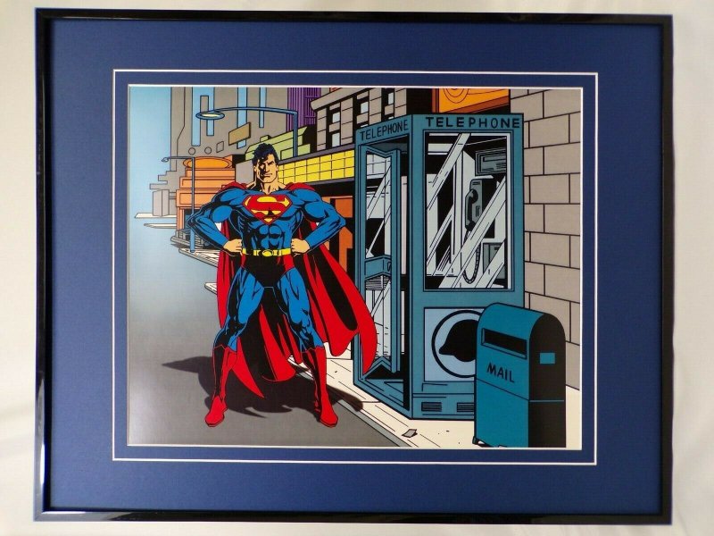 DC Comics Superman Phone Booth 16x20 Framed Poster Display