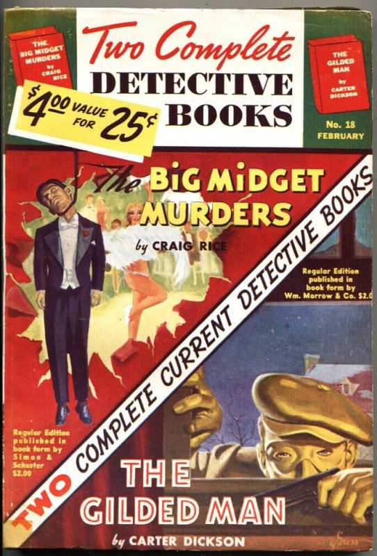 TWO COMPLETE DETECTIVE BOOKS-2/1943-GEORGE GROSS-MYSTERY-CRIME--PULP