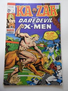 Ka-Zar #1 (1970) GD/VG Condition 1 &1/2 Cumulative Spine Split