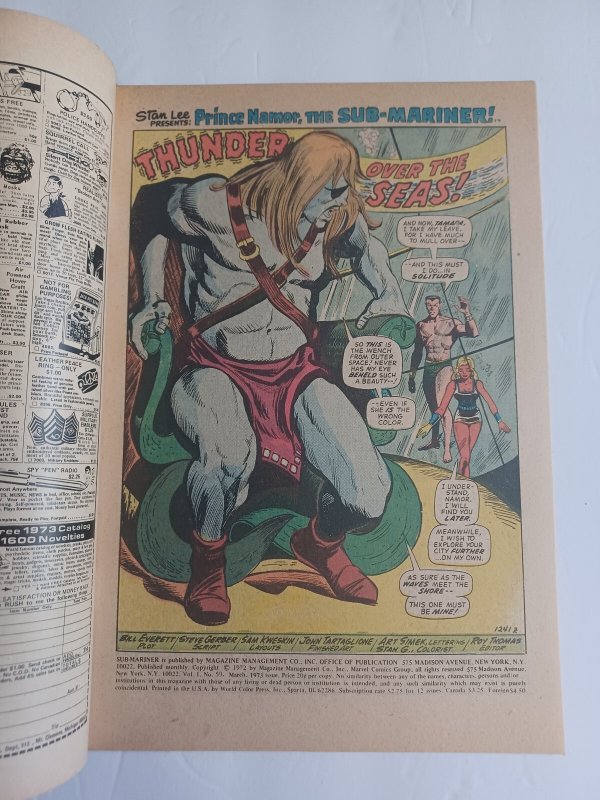 Sub-Mariner #59 - Namor vs Thor - 1973 - FN/VF