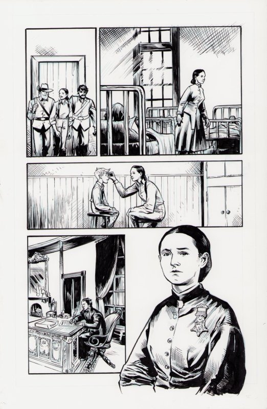 Civil War Clara Barton Nurse Who Started The Red Cross - Ink Art - Karl Moline