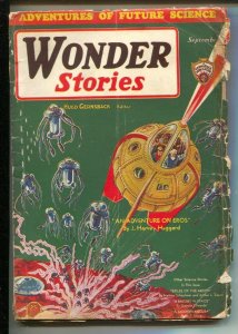 Wonder Stories 9/1931-Robots on cover by Frank R. Paul-Disc-men of Jupiter ...