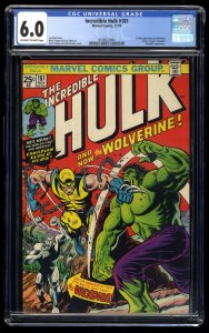 Incredible Hulk #181 CGC FN 6.0 Off White to White 1st Appearance Wolverine!