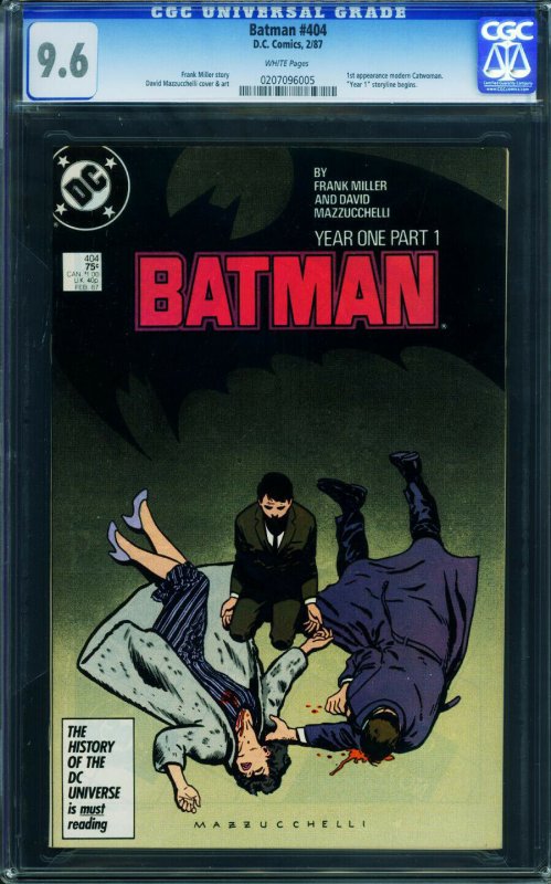 Batman #404 CGC 9.6 White -1987-FRANK MILLER-1st Modern Catwoman 0207096005