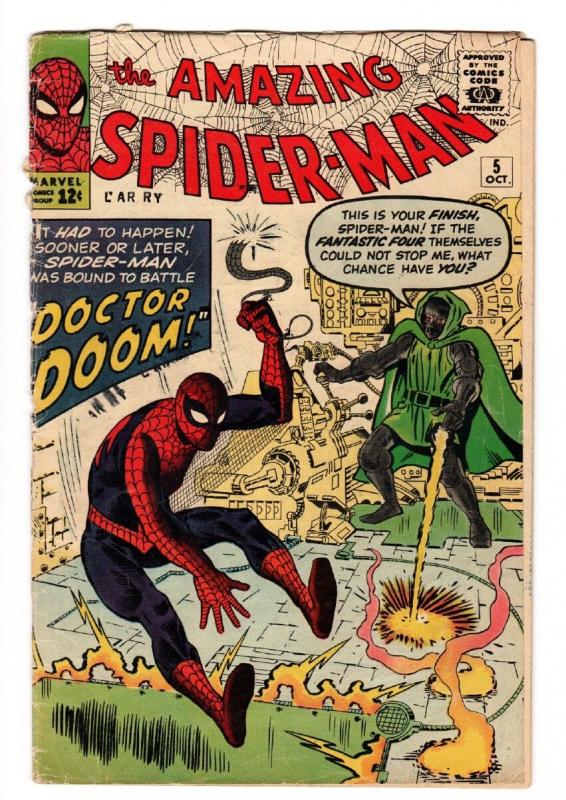 Amazing Spider-Man #5 Dr. Doom issue 1963 Marvel Silver Age comic book G+