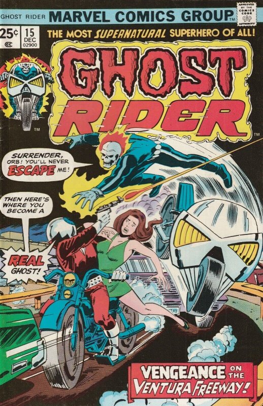 Ghost Rider # 15 FN Marvel 1975 [B3]