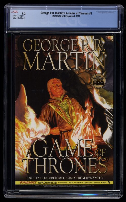 Game of Thrones #1 CGC NM- 9.2 White Pages George R.R. Martin!