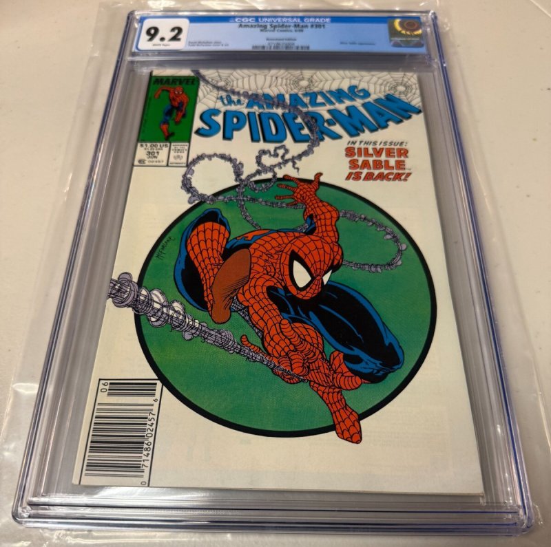 Amazing Spider-Man 301 CGC Graded 9.2 Marvel Comic Book Newsstand McFarlane JH31