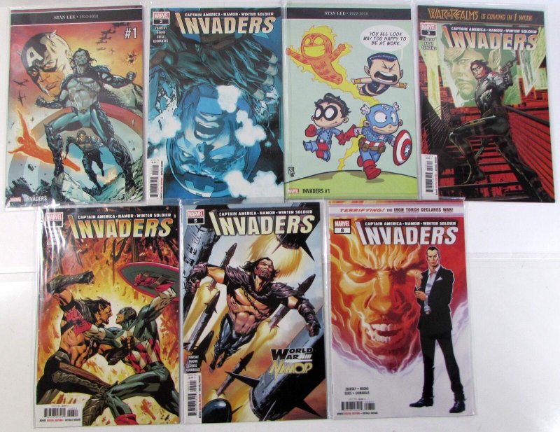 Invaders Lot of 7 #1, 2, 1 g, 3, 6, 5, 8 Marvel (2019) 3rd Series Comic Books