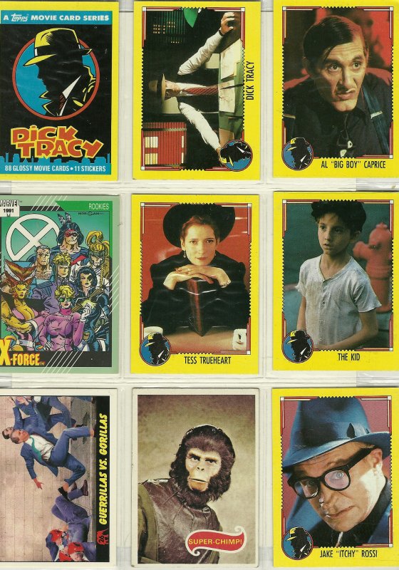 Dick Tracy/Planet of the Apes/Iran Contra/Marvel Trading Cards