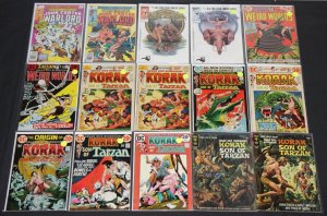 Vintage Bronze-Copper Age JOHN CARTER TARZAN KORAK 15pc Mid-High Grade Comic Lot