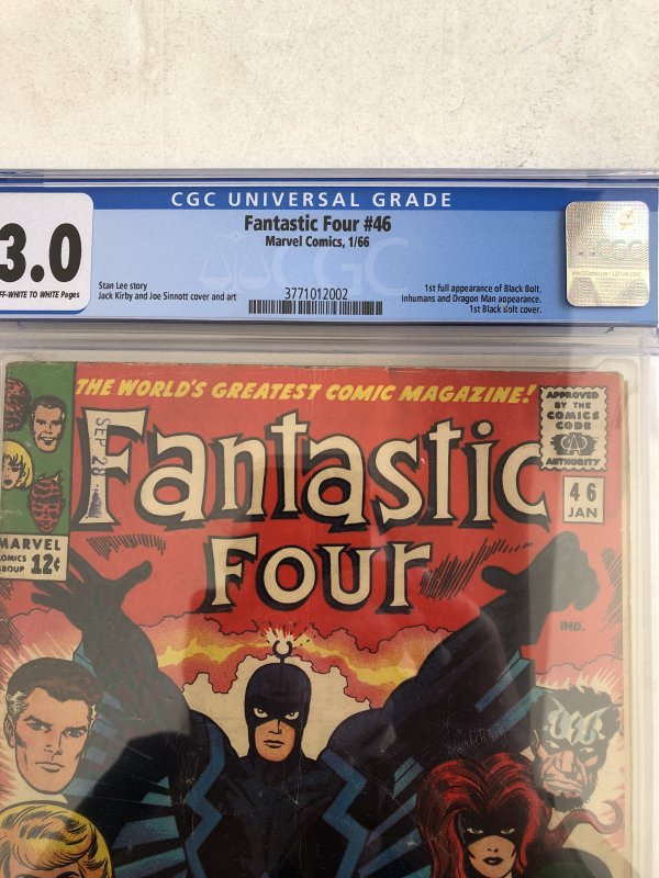 Fantastic Four 46,CGC 3,MCU BLACKBOLT! C all  my MCU