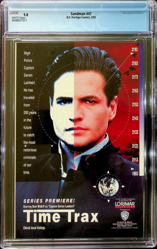 The Sandman #47 (1993) - CGC 9.8 Cert#4008931011