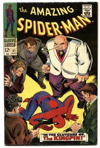 AMAZING SPIDER-MAN #51 comic book 1967-2ND KINGPIN  Silver-Age Marvel