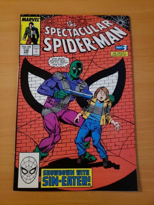 Spectacular Spider-Man #136 Direct Market Edition ~ NEAR MINT NM ~ 1988 Marvel