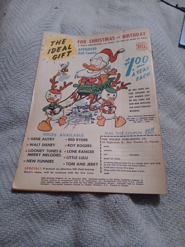 Red Ryder Comics #88 Dell Comics 1950 Golden Age Canadian Price Variant Edition