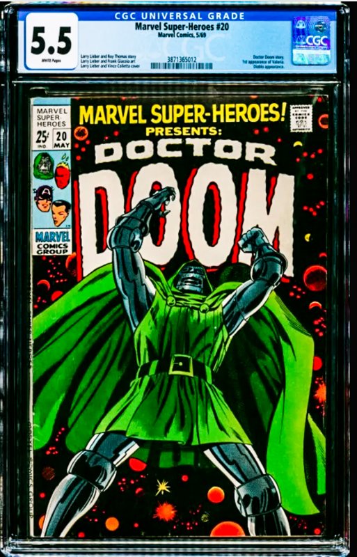 Marvel Super-Heroes #20 (1969) CGC Graded 5.5 - Iconic Dr. Doom Cover & Story