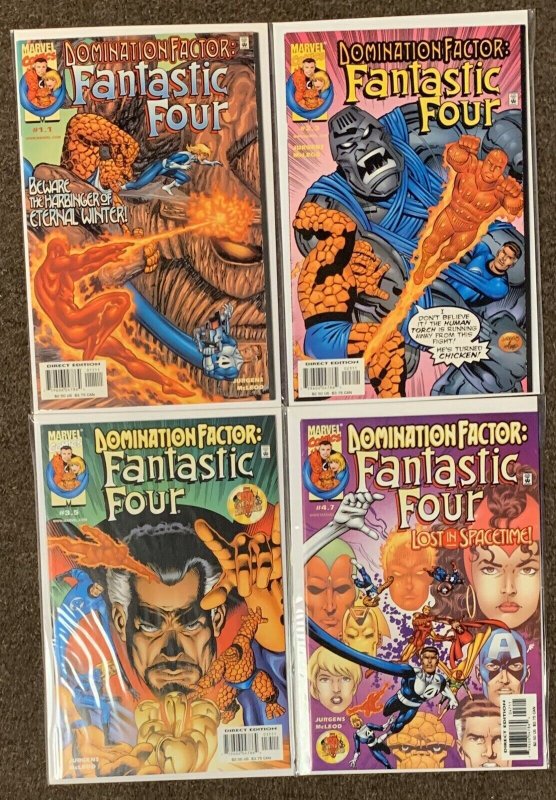 Fantastic Four #1.1,2.3,3.5,4.7 Domination Factor Marvel Dan Jurgens Set Lot