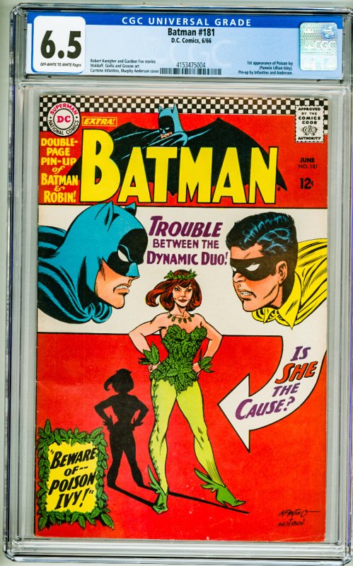 Batman #181 (1966) CGC 6.5! OWW Pages! 1st Appearance of Poison Ivy!
