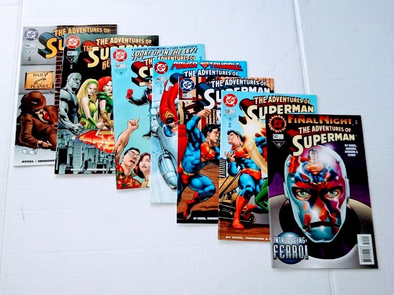 Adventures of Superman # 538 539 540 541 542 543 544 Dc Comic lot (ID#002)