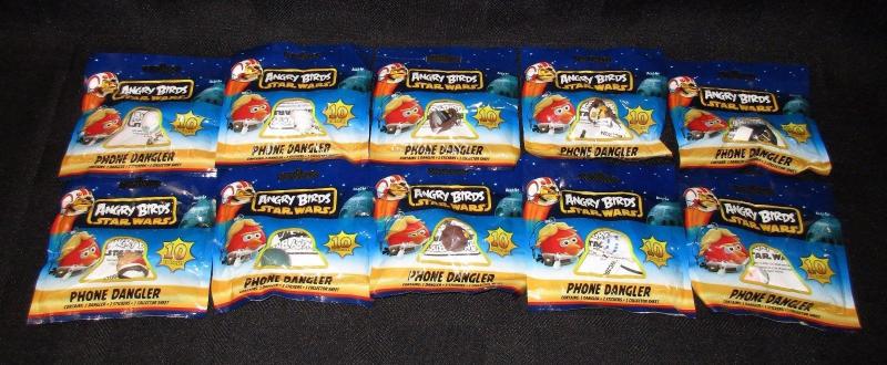 Star Wars Angry Birds Phone Danglers Complete Set of 10 (Rovio, 2012) - New!