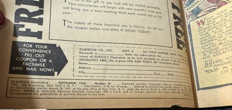 Classics Illustrated #75 (1950)