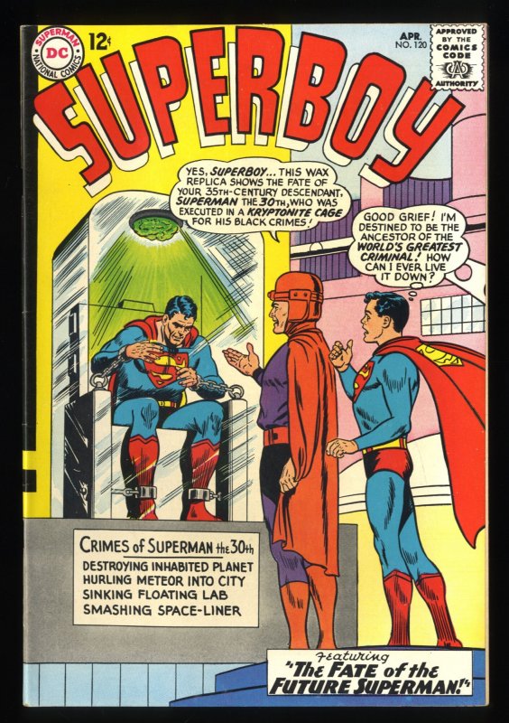 Superboy #114 VF- 7.5 Off White Krypton Phantom Zone! Silver Age!